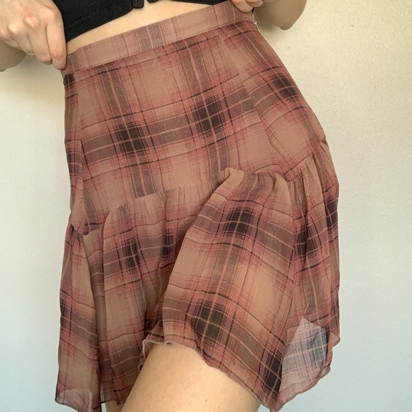 UO plaid and flowy mini skirt | Poshmark