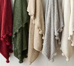 Cozy Pom Pom Sherpa Throw | Pottery Barn (US)