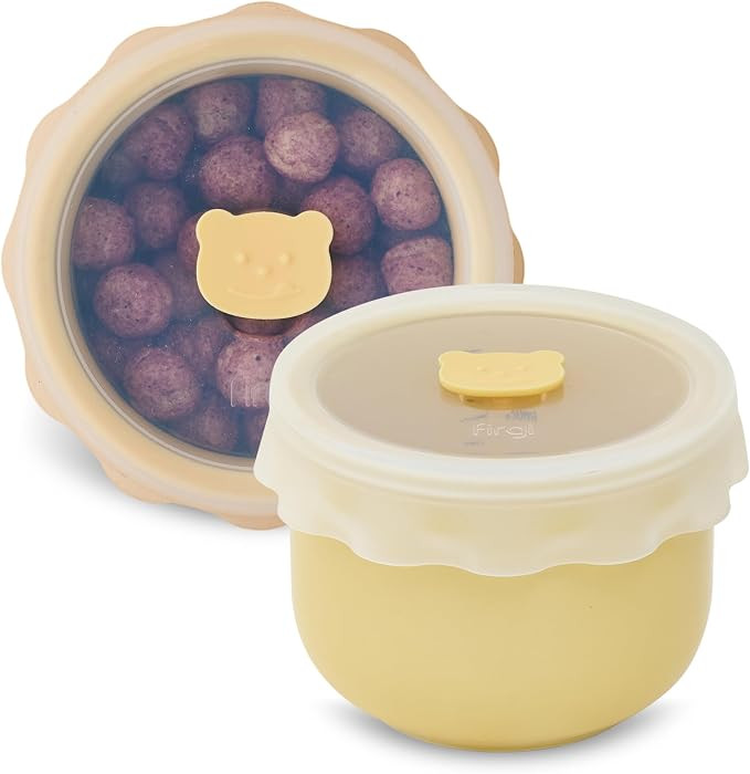 Ceramic Baby Food Storage Container, Airtight BPA-Free Jar with Silicone Lid, Unbreakable Ceramic... | Amazon (US)