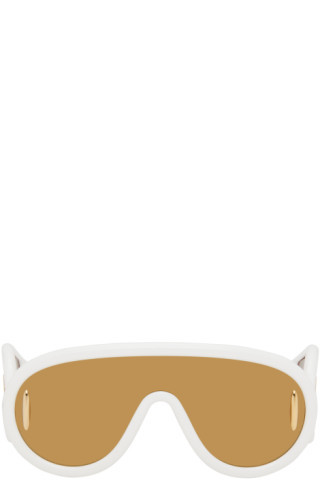 White Wave Mask Sunglasses | SSENSE