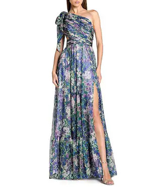Mac Duggal One Shoulder Side Cut Out Gown With Slit | Dillard's | Dillard's