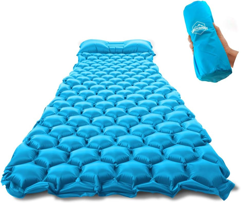 ZOOOBELIVES Ultralight Sleeping Pad with Built-in Pillow, Inflatable Camping Mattress for Backpackin | Amazon (US)