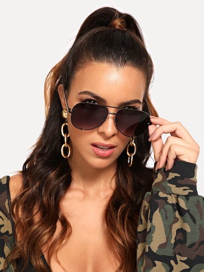 Top Bar Tinted Lens Sunglasses | SHEIN