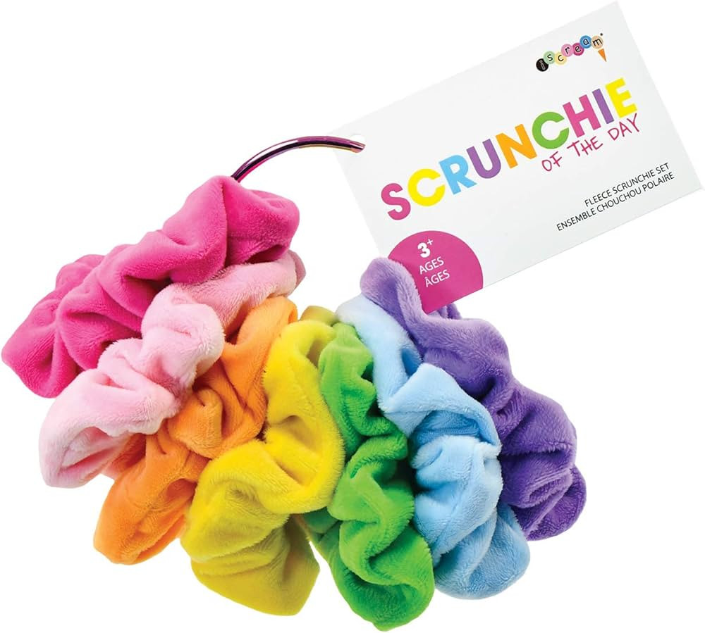 iscream Silky Soft Velour Rainbow Every Day Set of 7 Scrunchies | Amazon (US)