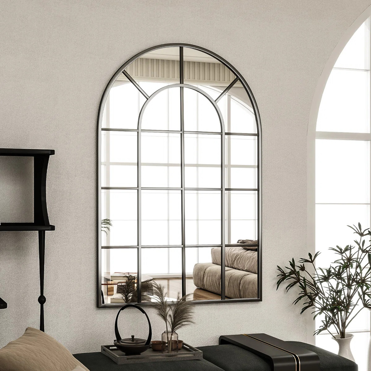 Ebern Designs Arched Wall Mirror Aluminum Alloy Window Pannel Mirror Wall Decor & Reviews | Wayfa... | Wayfair North America