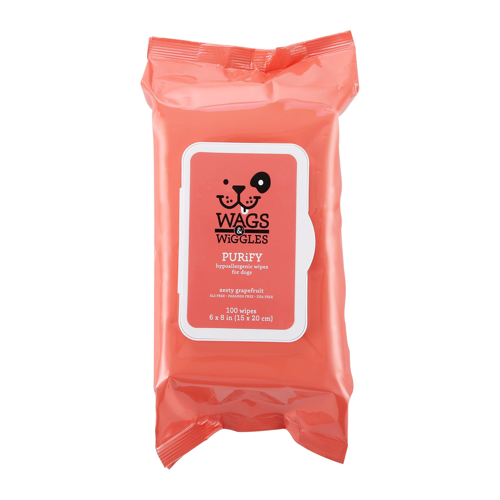 Wags & Wiggles Purify Hypoallergenic Wipes for Dogs, Zesty Grapefruit Scent - Scented Dog Wipes G... | Amazon (US)