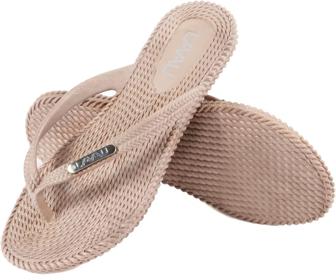 LAVAU Flip Flops for Women, Waterproof Non Slip Thong Sandals for Shower Beach Pool, 100% Recycla... | Amazon (US)