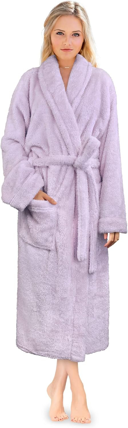 PAVILIA Premium Womens Plush Soft Robe Fluffy, Warm, Fleece Sherpa Shaggy Bathrobe | Amazon (US)