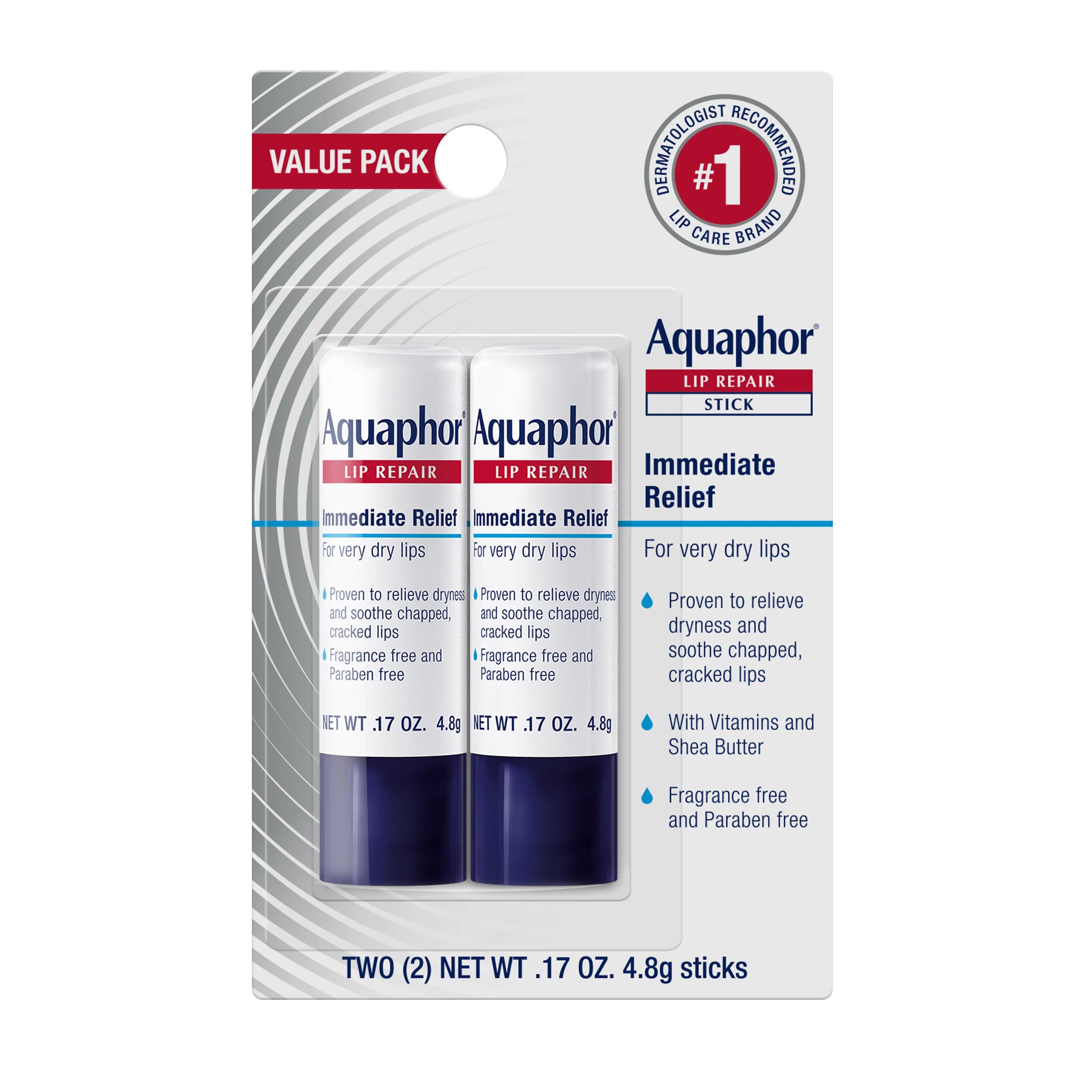 Aquaphor Lip Repair Stick with Shea Butter, Lip Protectant, Soothes Dry Chapped Lips, 0.17 Oz Sti... | Walmart (US)