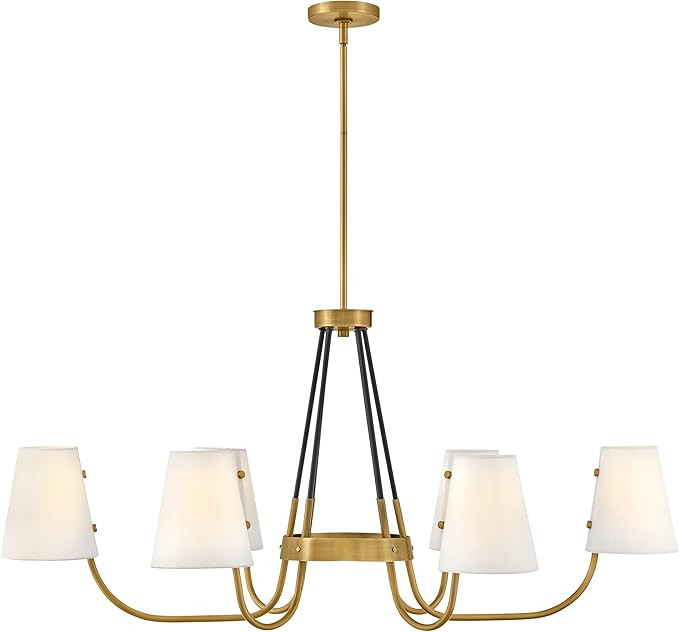 Hinkley Aston 37388HB Six Light Chandelier - Two Toned, Curved Arms, Adjustable Height, Hang on E... | Amazon (US)
