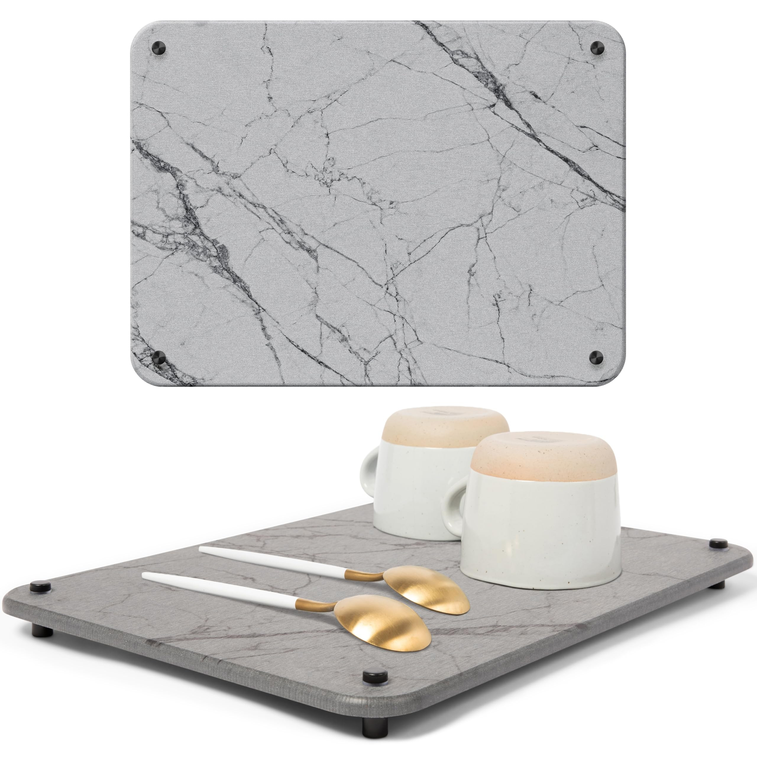 Diatomite Stone Drying Mat for Kitchen Counter - Rapid Moisture Removal - 15.7" x 11.8" Large Dis... | Amazon (US)