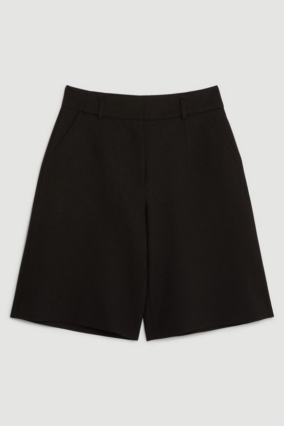 Compact Stretch Tailored City Shorts | Karen Millen UK + IE + DE + NL