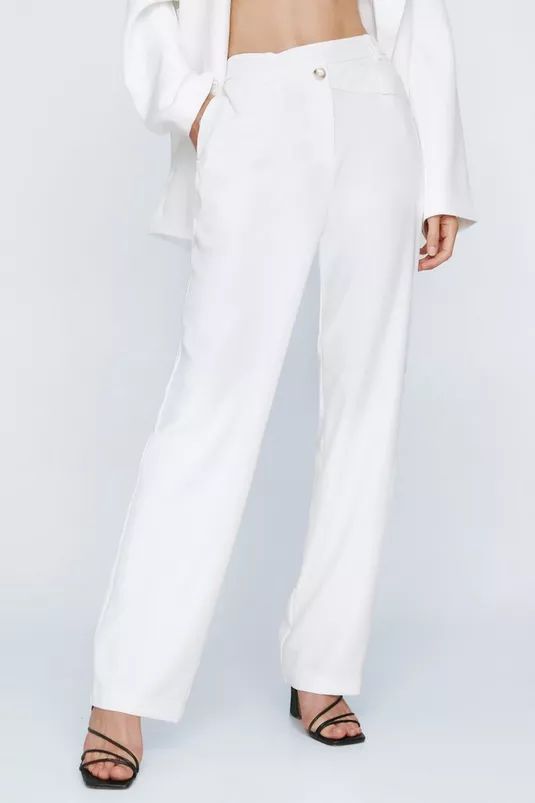 Asymmetric Waistband Tailored Trousers | Nasty Gal (US)