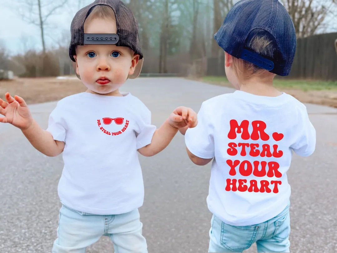 Kids Valentines Day Shirt, Cute Boy Shirt, Mr Steal Your Heart, Trendy Calentines Tee, Toddler Va... | Etsy (US)