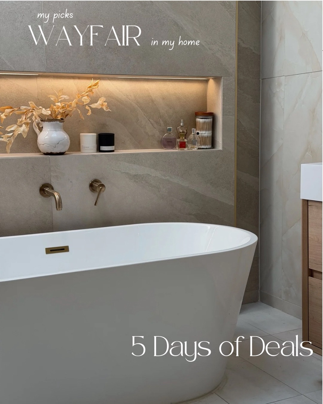 WAYFAIR HOME FAVORITES - Wayfair’s 5 Days of Deals is here with up to 60% off, plus fast and easy delivery on orders over $35 (for 5 days only!) 

1. Walnut Convertible Crib - quality is amazing!! Can use this up to age 5-6
2. Breathable / Washable/ Waterproof Crib Mattress - makes life so much easier and worry free. 
3. Soaking Freestanding Bathtub - makes my master bathroom so spa-like, love having relaxing baths in it. 
4. Wall Mounted Faucets - obsessed. Color champagne bronze. 
5. Wooden Wall Mounted Cabinet organized all my skincare in this 🫶🏼 
6. Bar Stools - a best seller for a reason, such a vibe. Comes in kitchen counter stool height & as dining chairs (linking all heights)! Mine is bar stool height, beige FABRIC 

#wayfair #wayfairpartner #wayday #ad @wayfair 

Linked lots of other home decor finds. 

Nursery 
Crib 
Vintage nursery 
Safe crib mattress 
Bathroom decor 
Bar stools 
Counter stools 
Dining chairs
Neutral rugs 
Aesthetic rugs 
Checkered rugs 
Lamps 
Home office 
Aesthetic wooden desk 
Espresso machine 
Irregular shaped mirror 
Silver candle holder 
makeup organizer
WayDay 
Wayfair favorites 
Home organization 
Bathroom organization 
Skin care organization
Nighttime routine 
Morning routine



#LTKselfcare #LTKBump #LTKHome