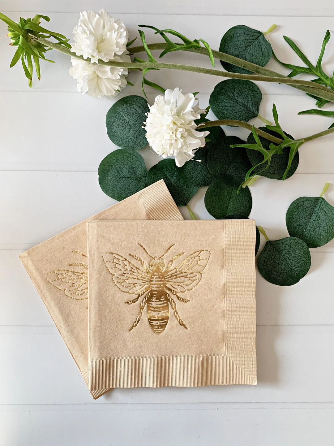Gold Honey Bee Luncheon Napkins - Elegant Party Decor, Set of 16 | Etsy (US)
