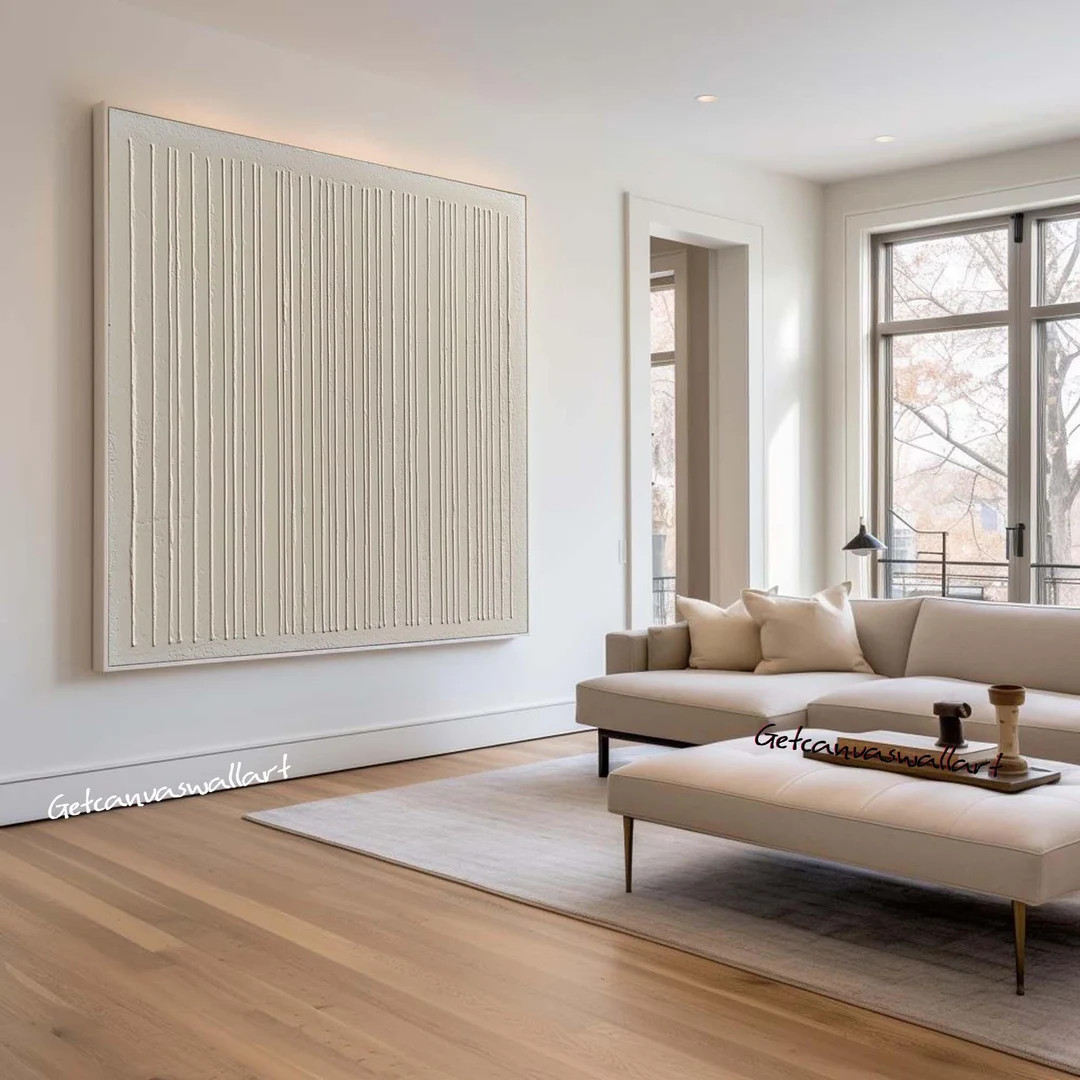 Beige Texture Wall Art Pure Beige Minimalist Painting Wabi Sabi Wall Art Large Texture Painting o... | Etsy (US)