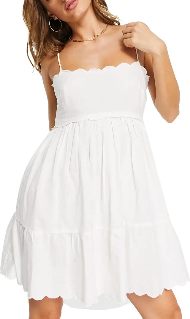 ASOS DESIGN Scallop Edge Mini Sundress | Nordstrom | Nordstrom