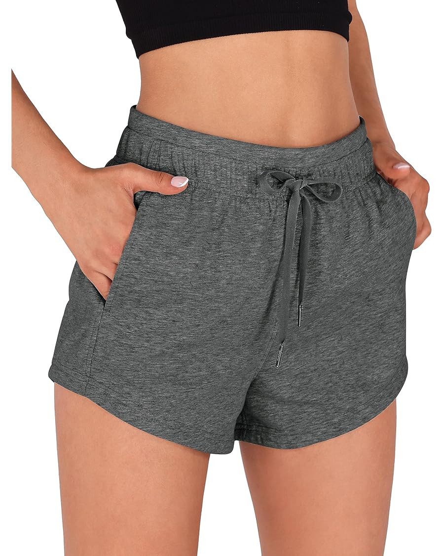 ODODOS Women's Sweat Shorts with Pockets Cotton French Terry Drawstring Summer Workout Casual Lou... | Amazon (US)