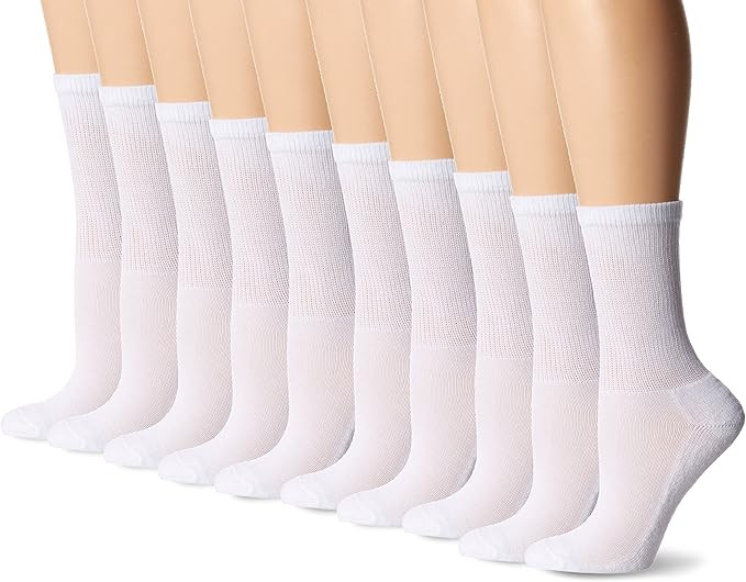 Fruit of the Loom Women's 10 Pack Cushioned Crew Socks | Amazon (US)