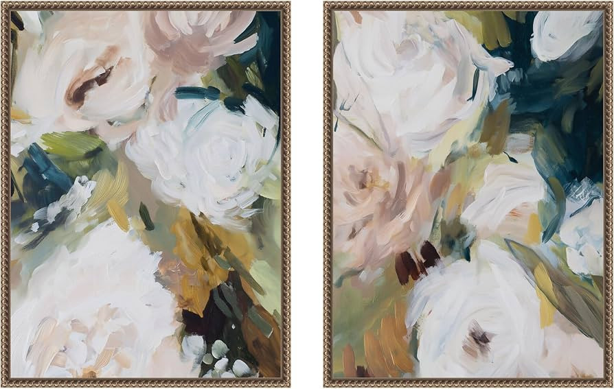 Kate and Laurel Sepia Florals III 2 Piece Framed Canvas Wall Art Set by Amy Lighthall, Sylvie Bea... | Amazon (US)