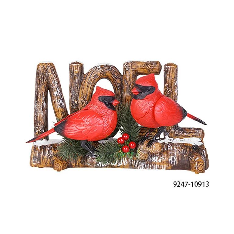 Holiday Time LED Illuminated Animated Cardinals Noel Tabletop Christmas Décor, 10 Inches | Walmart (US)