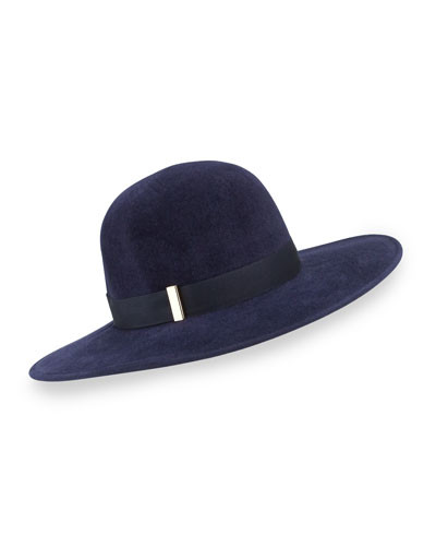 Kyleigh Handmade Felted Wool Hat, Navy | Neiman Marcus
