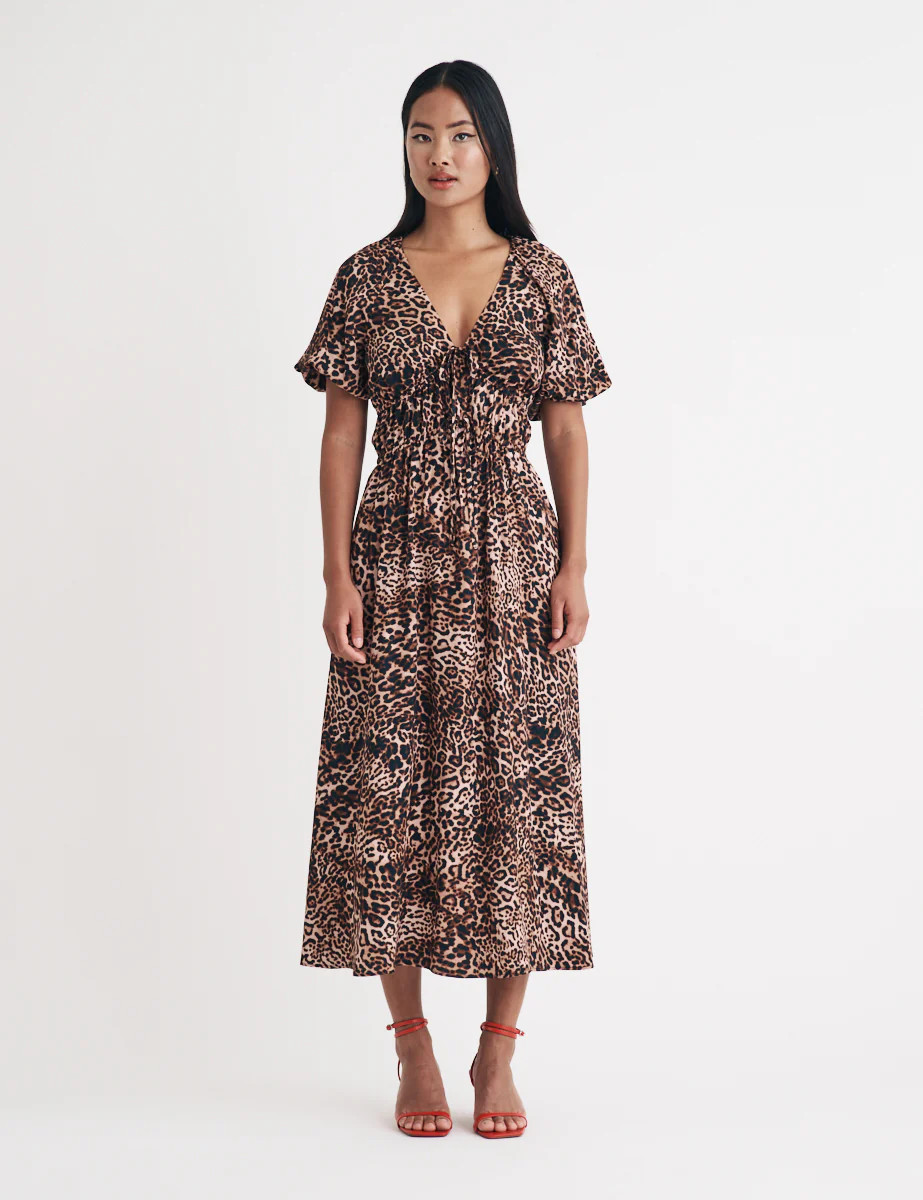 Leopard Print Cory Midi Dress | Nobody's Child