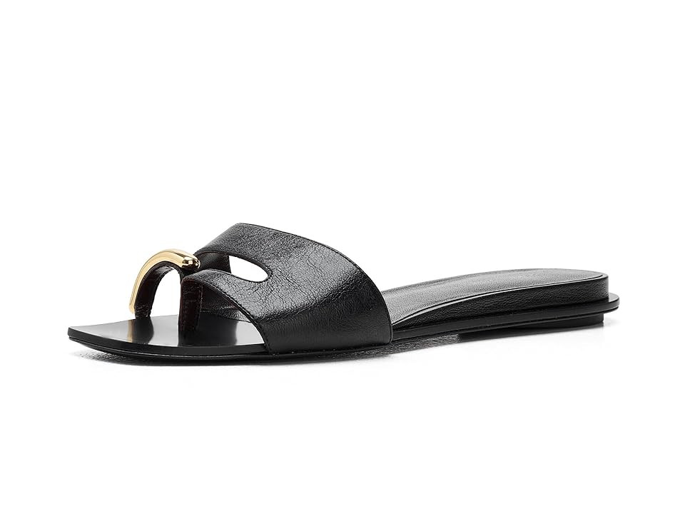 Tory Burch Pierced Slides Women's Sandals Perfect Black/Gold : 10 M, Leather | Zappos