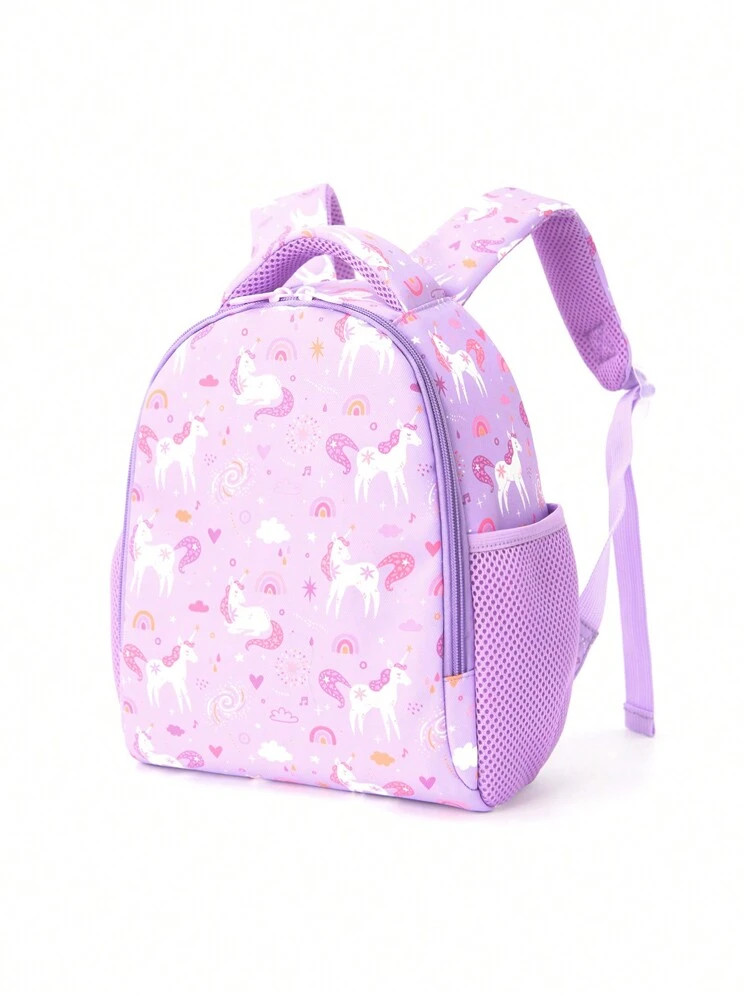 1pc Children'S Cute Purple Unicorn Backpack Kawaii Cartoon School Bag Large Capacity Lightweight ... | SHEIN