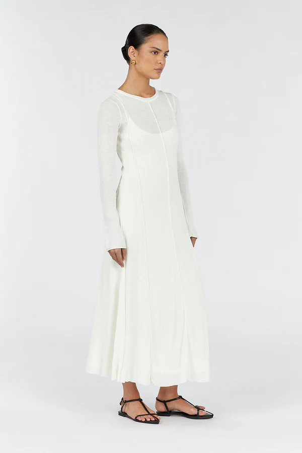 PARKER OFF WHITE LONG SLEEVE DRESS | DISSH