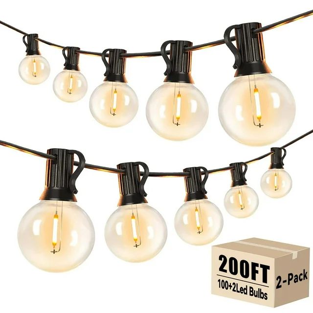 DAYBETTER 200ft Outdoor String Lights,30W E12 G40 with 100 Edison Vintage Bulbs,Waterproof Connec... | Walmart (US)