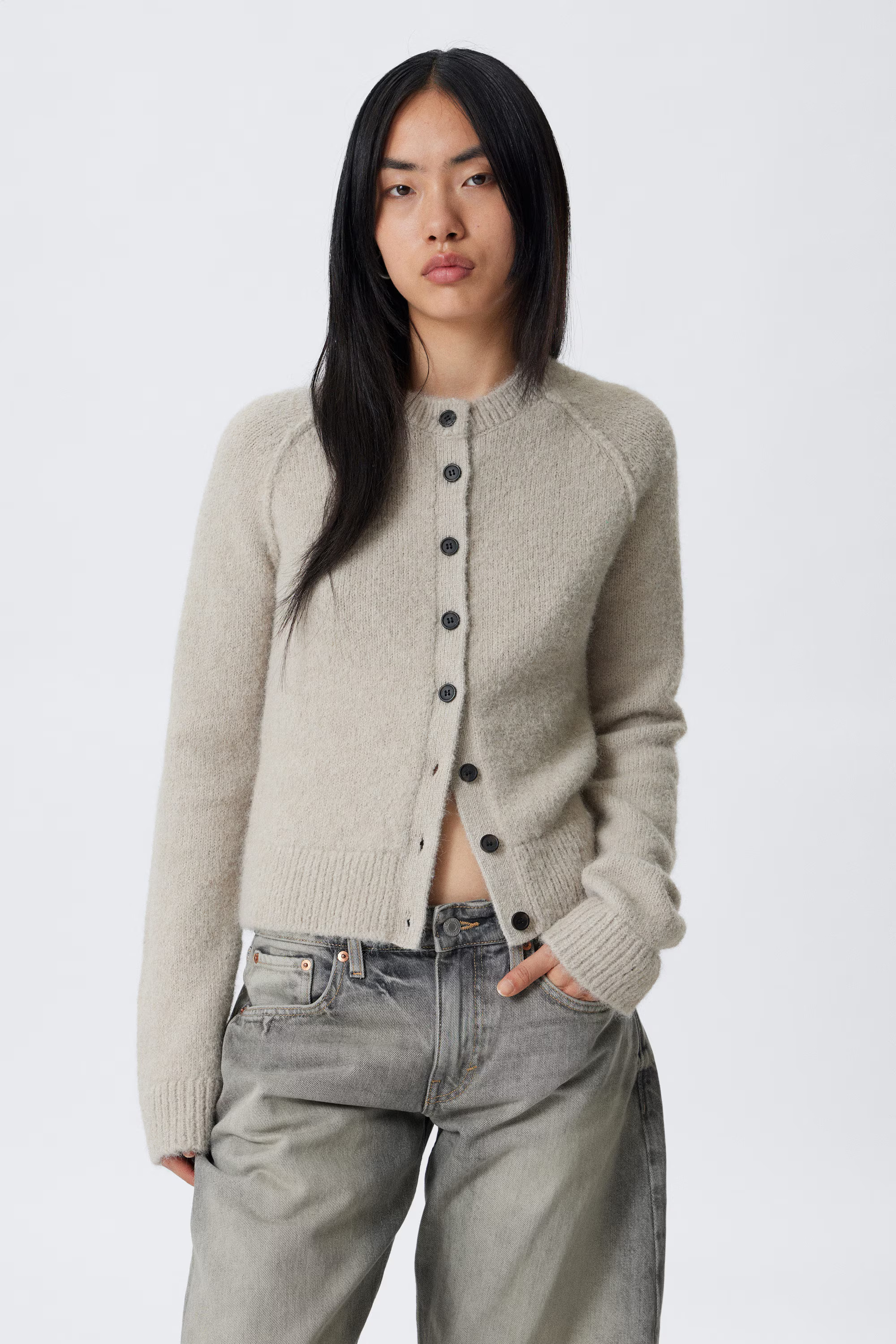 Soft Slim Fit Wool Blend Cardigan | Weekday