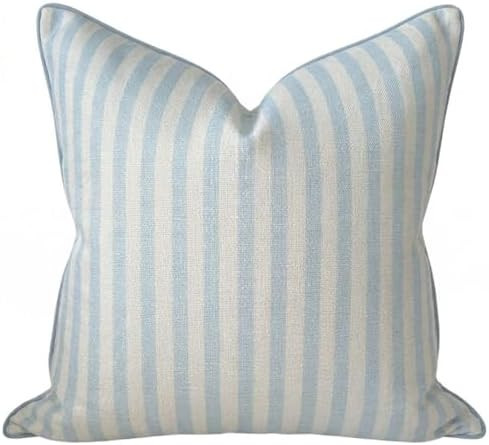 Throw Pillow for Home Harvey Striped Style Pillow Cover Coastal Grandmillennial Pillow Cover 20" ... | Amazon (US)
