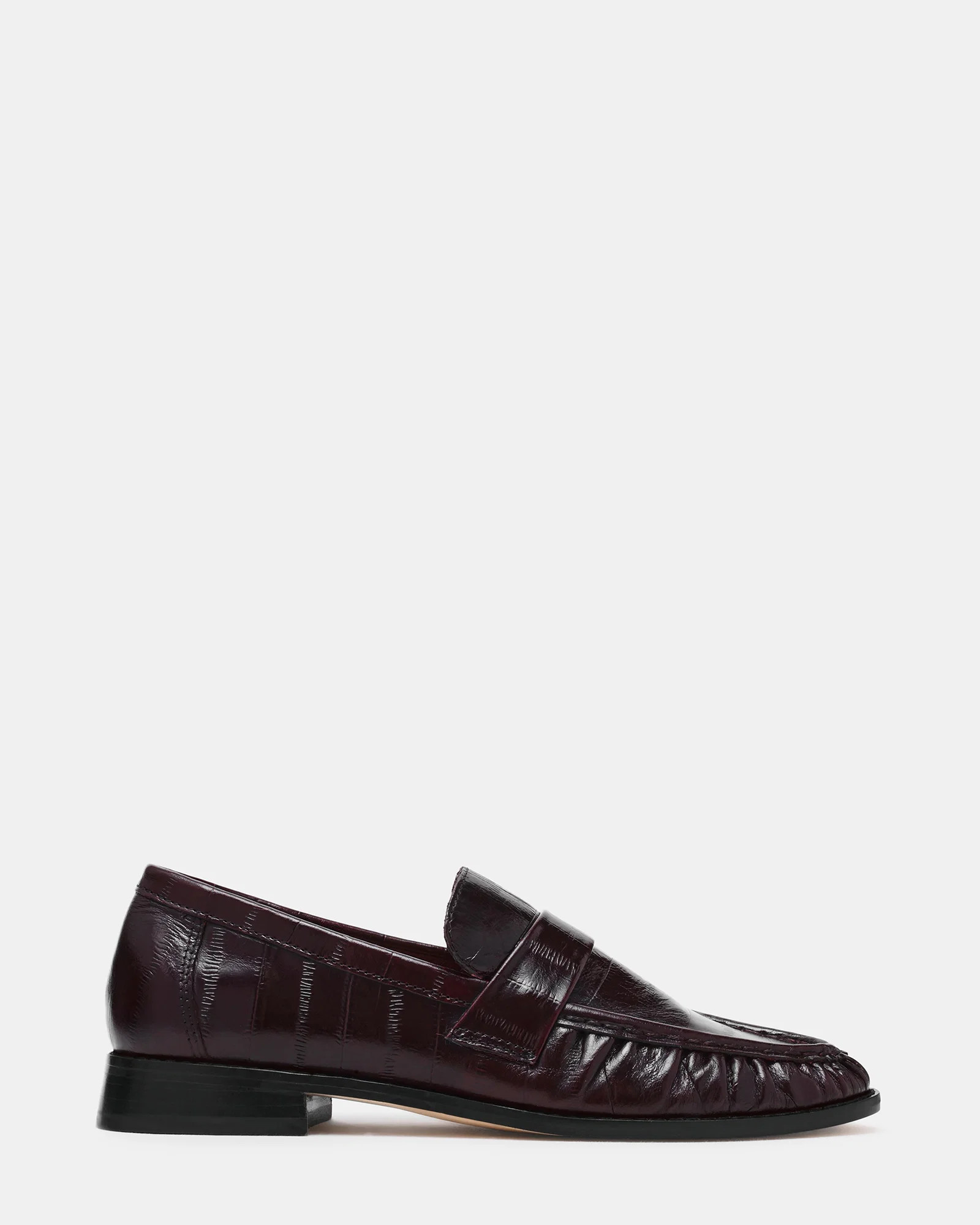 RONIE Burgundy Eel Scrunched Women's Loafer | Steve Madden (US)