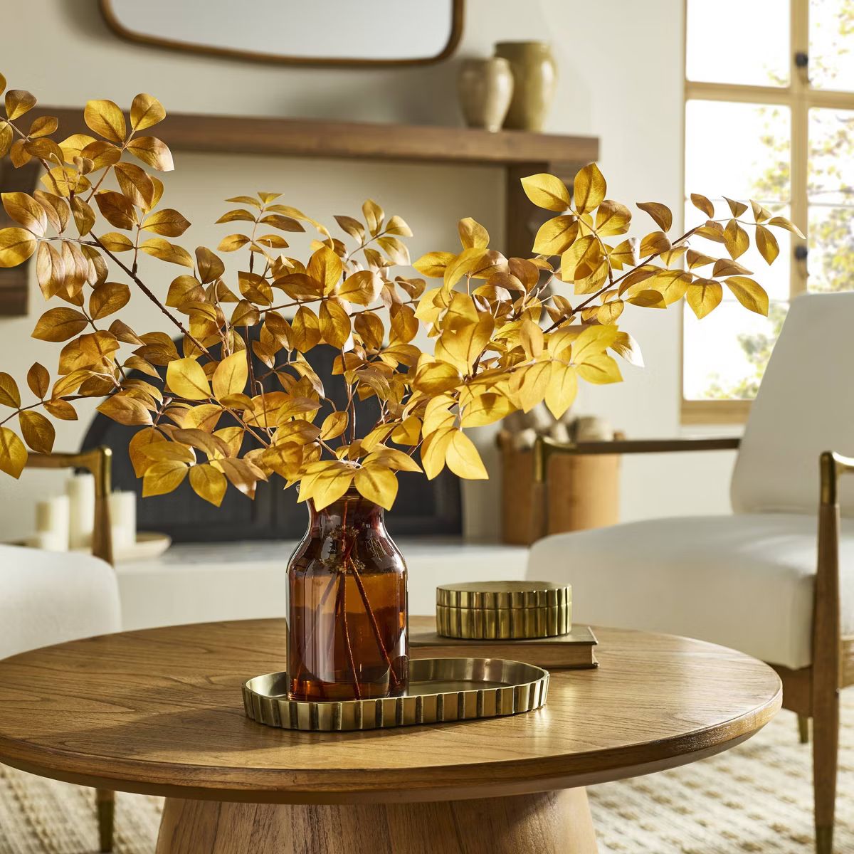 20" Faux Golden Ash Leaf Fall Arrangement - Hearth & Hand™ with Magnolia | Target