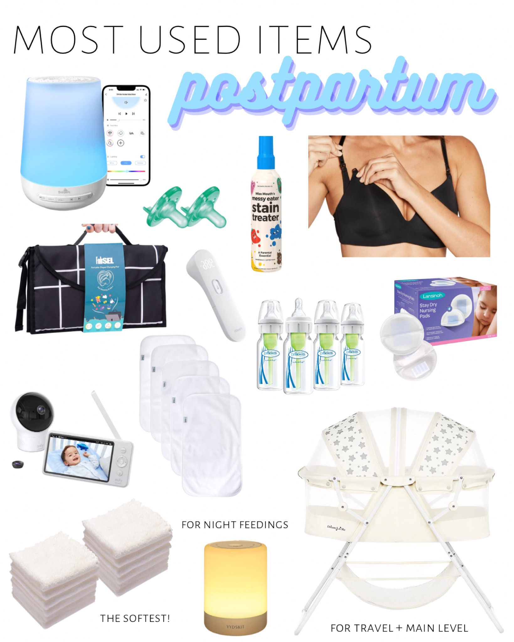 My most used items since having a baby! It really is all about the basics!

Sound machine is so similar to Hatch but much more affordable! 

Highly recommend tossing the dimmable light in your hospital bag! You constantly have nurses coming and going and this prevents any bright lights having to be turned on— plus allows you to constantly keep an eye on your baby!

Also love the portable diaper station as that’s one of the few I found that actually has a padded cushion for your baby’s head!

Baby shower, baby gifts, postpartum

#LTKkids #LTKbaby #LTKbump