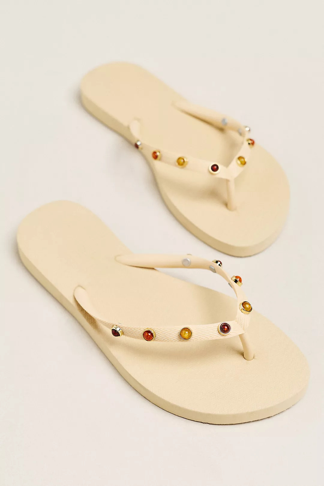 Brizza Arezzo Embellished Flip-Flop Sandals | Anthropologie (US)