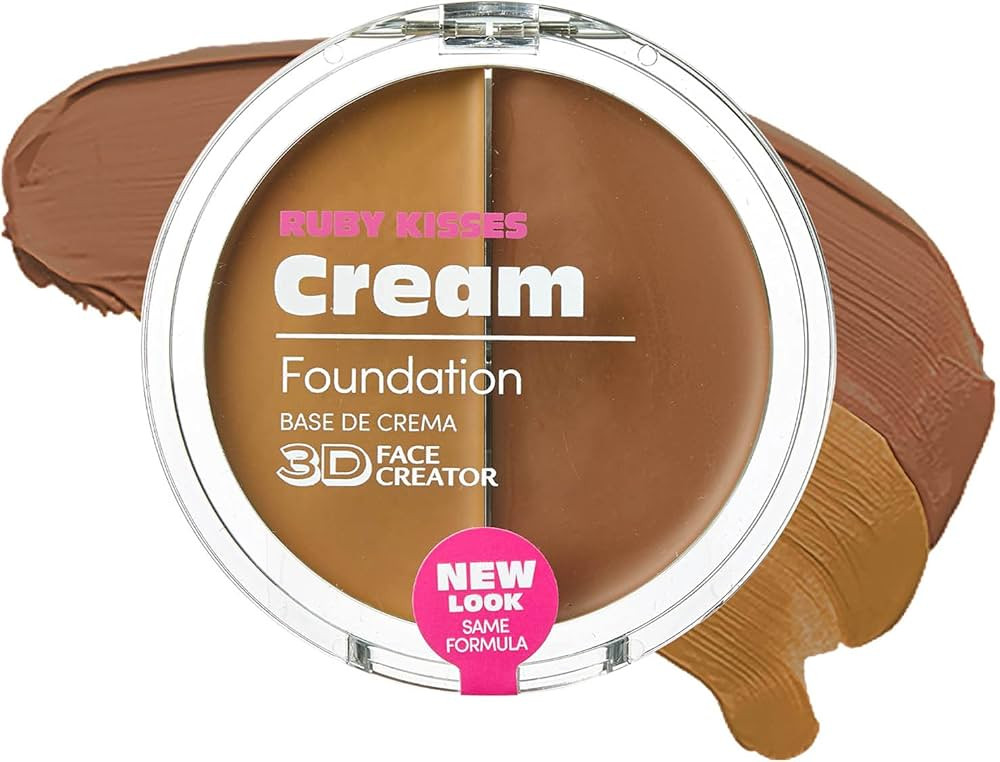 Ruby Kisses Cream Foundation 3D Face Creator 2-Color Foundation and Concealer, 12 Hour Wear Long ... | Amazon (US)