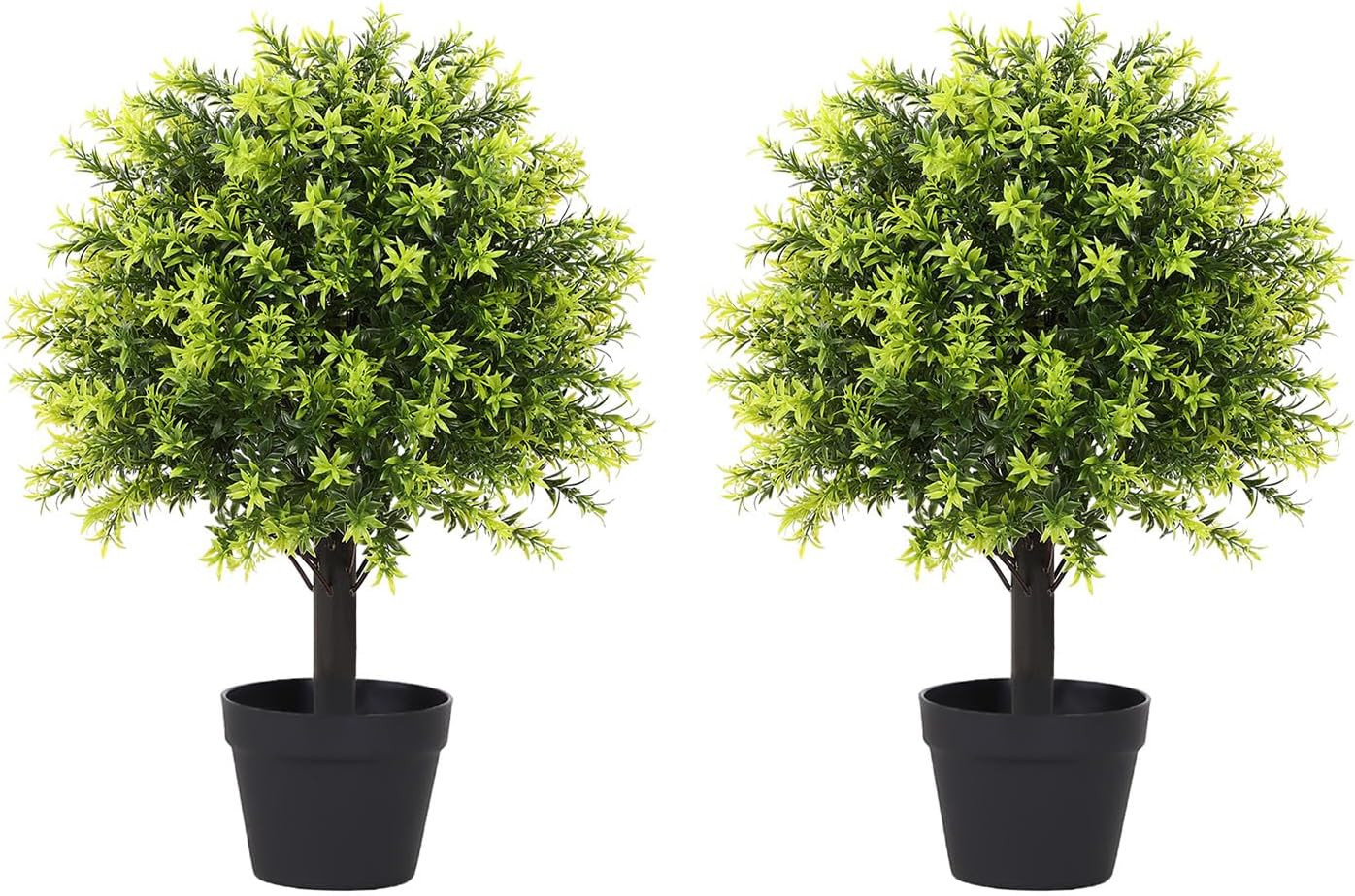 22" Artificial Boxwood Topiary Trees, Faux Potted Ball Plants Set of 2 | Amazon (US)