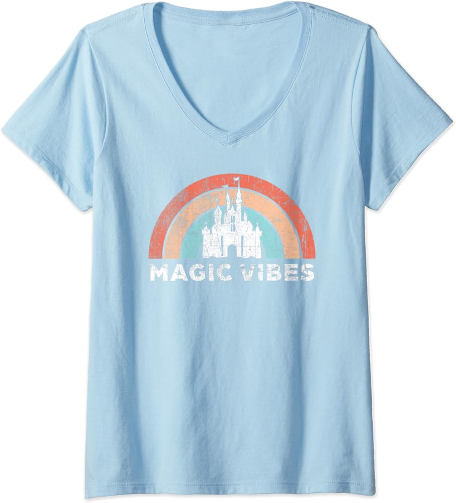 Womens Magic Vibes | Cute Matching Vacation Tops V-Neck T-Shirt | Amazon (US)