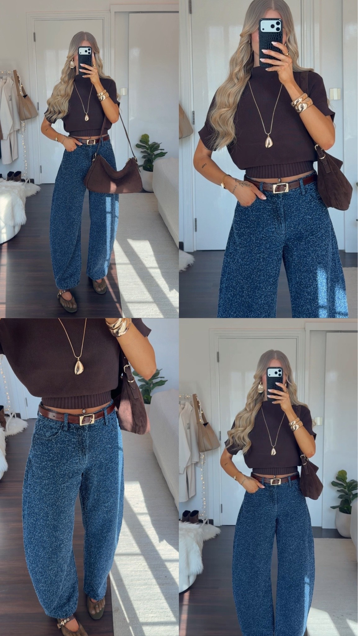 ZARA NEW-IN OUTFIT INSPO🤎🍂🫒 wow I love this outfit so much! I got this knit shirt in brown now as well- it just so pretty for fall✨ the jeans is so unique and cool, never saw a jeans like this before. It has this nice texture and gives 100% fall vibes😍 the shoes are from Steve Madden- I will link similar options for the mesh flats as this pair is currently not available🤎 
MY SIZES: 
Jeans - size EU34 (I am 1,70m tall)
Knit Shirt - size S

#LTKFashionMonth #LTKautumn #LTKstyletip