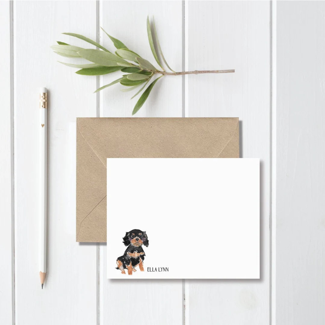 Cavalier King Charles Gift, Cavalier King Charles Lover, Black and Tan, Cavalier Stationery, Stat... | Etsy (US)