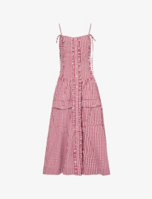 Faith Gingham-Print Cotton-Poplin Midi Dress | Selfridges
