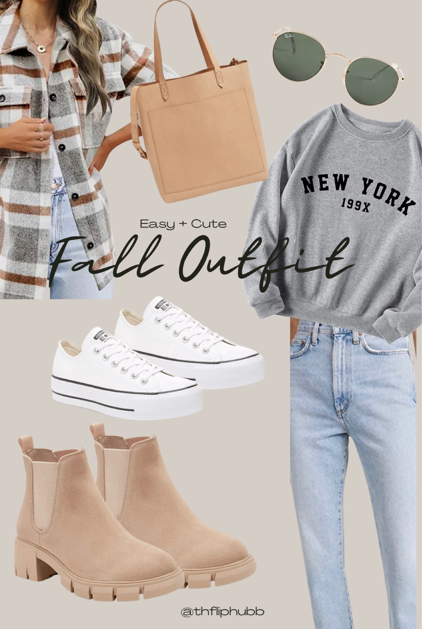 Womens EASY + cute Fall Outfit. | fall outfit, fall wardrobe, fall sweater, converse, boots, Levi’s, shaket, shacket, plaid jacket, womens plaid 

#LTKbeauty #LTKfit #LTKSeasonal