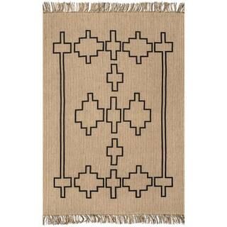nuLOOM Kamilah Geometric Hand Woven Jute Natural 5 ft. x 8 ft. Area Rug-TASE02A-508 - The Home De... | The Home Depot
