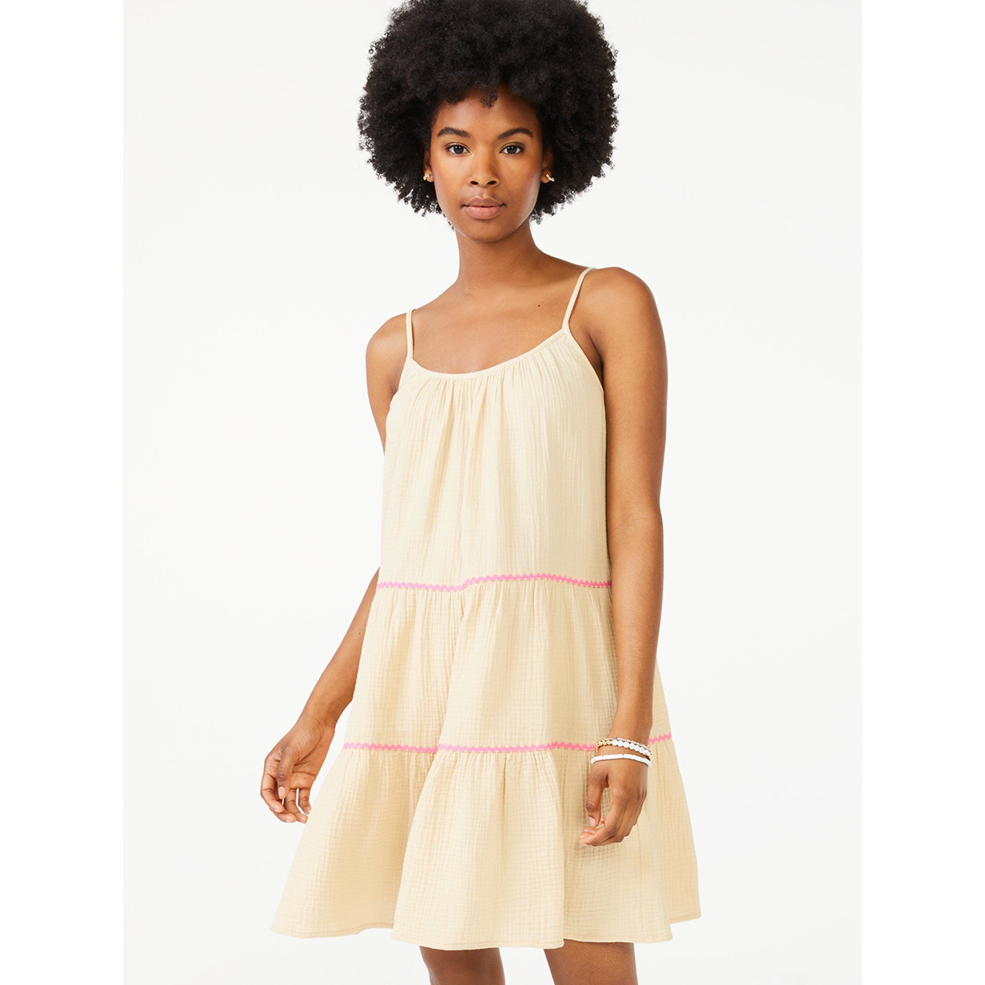 Scoop Women's Ric Rac Trim Trapeze Sundress | Walmart (US)