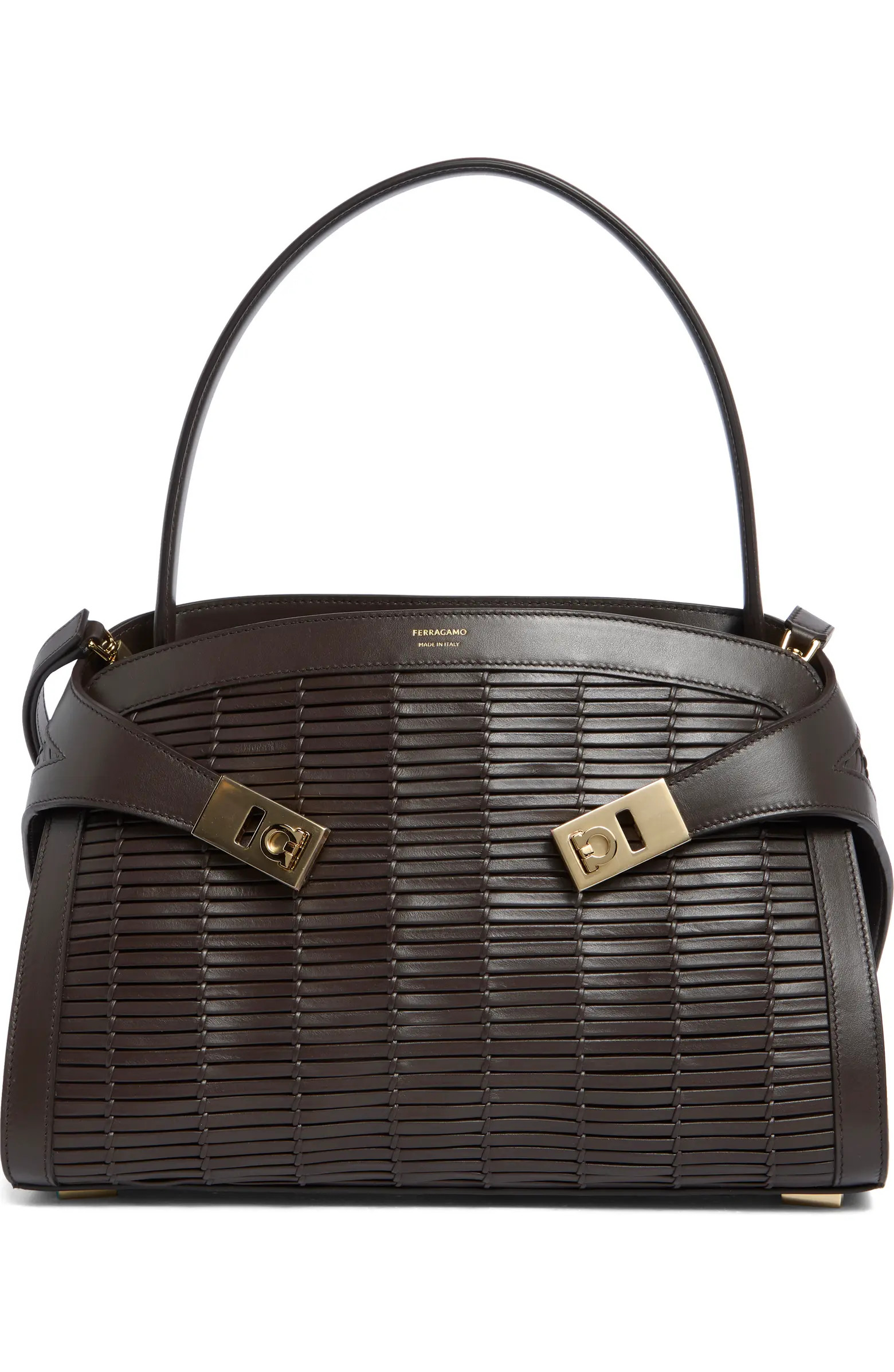 Medium Hug Soft Woven Leather Shoulder Bag | Nordstrom