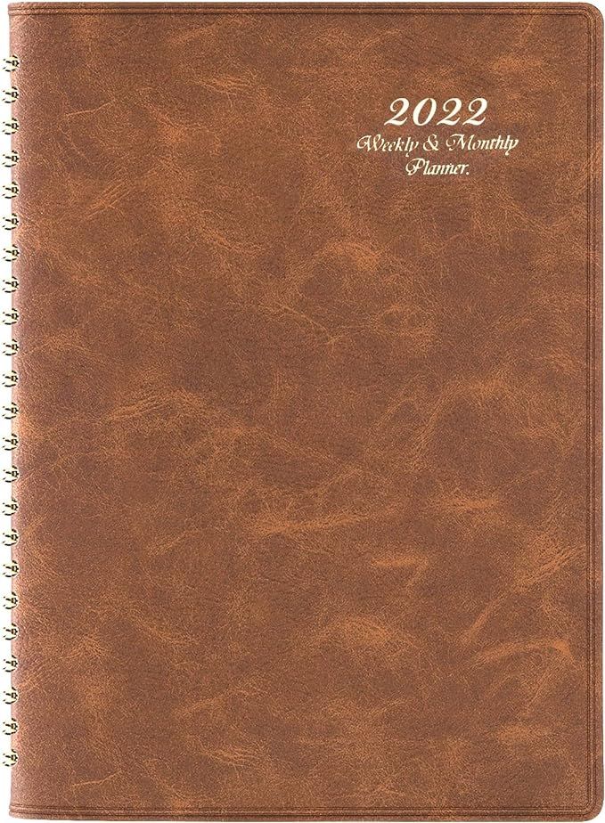 2022 Planner - Weekly & Monthly Planner with Tabs, 6.5" x 8.7", Soft Leather Cover with Back Pock... | Amazon (US)