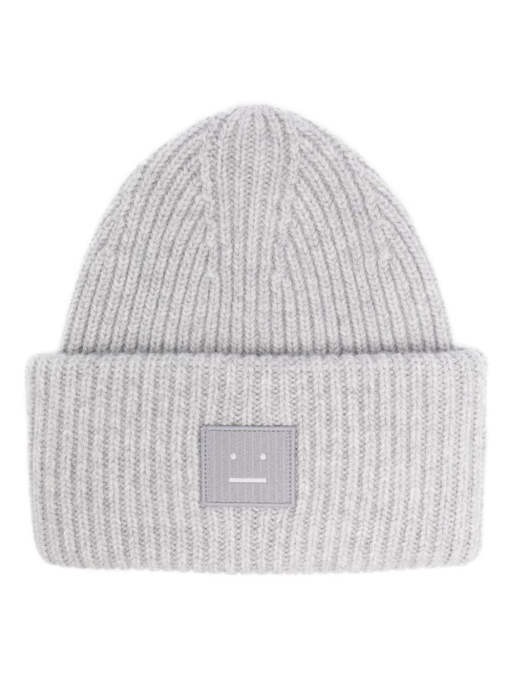 Acne Studios logo-appliqué wool beanie - Grey | Farfetch Global